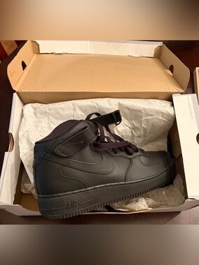 Nike Air Force 1 High-Top Sneakers in Black in box. BRAND NEW.